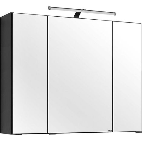 Spiegelschrank BERGAMO-03, graphitgrau, B x H x T ca.: 80 x 66 x 20cm (1/5)