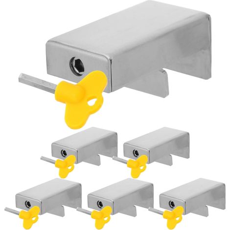 Lot de 6 Verrous de Sécurité Garçon et Filles pour Fenêtres Coulissantes Guillotine en Acier Inoxydable, Réglables, Clés, Protection Anti-intrusion pour Maison, Bureau et Hôtel