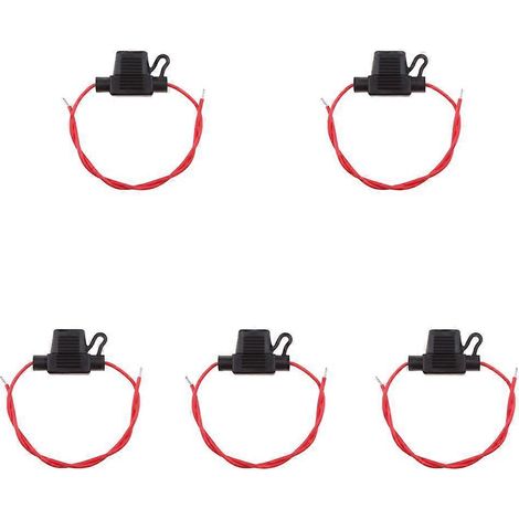 Lot de 5 porte-fusibles à lames miniatures en ligne 18 AWG pour voiture/camion, avec couvercle (1/5)