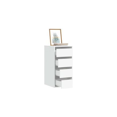 Commode d'angle blanc 40x41x76 bois d'ingénierie (1/5)