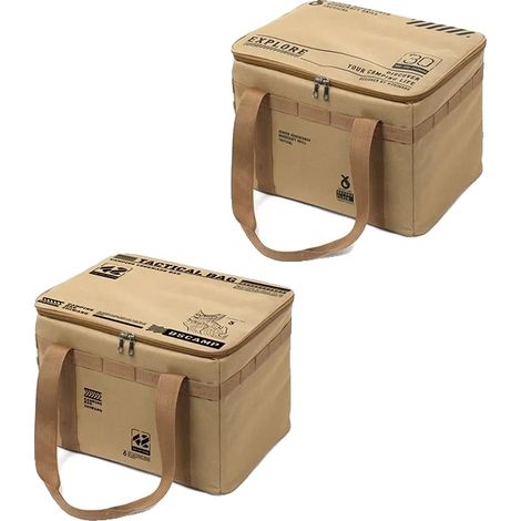 Bolsa táctica de almacenamiento para camping, material impermeable, acceso mejorado, color caqui, 42 litros. (1/2)