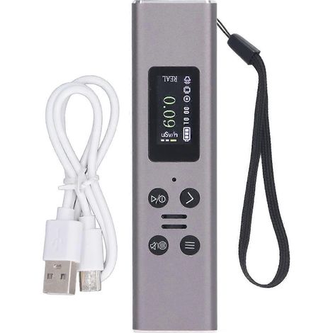 Geigerzähler, tragbares Strahlungsdosimeter mit 0,96-Zoll-LCD-Bildschirm und eingebautem Ba