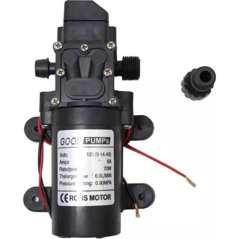 Pompe à membrane de pression d'eau DC 12 V 130 psi pompe à eau haute pression pour lave-auto avec pressostat pour caravane RV bateau marin pelouse lavage de voiture (1/4)