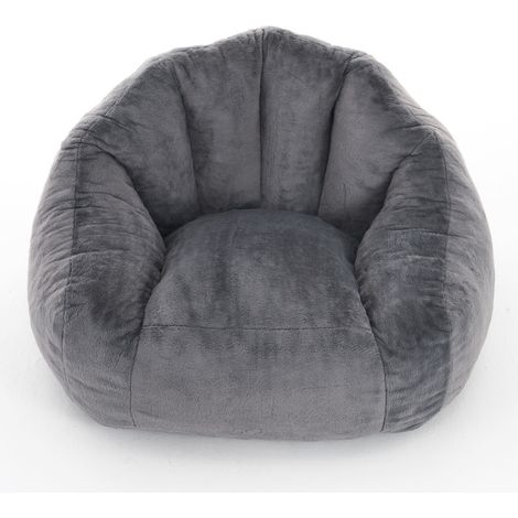 CHICFURN Pouf sacco adulto 111x123x75 cm, grigio chiaro, pelliccia sintetica, senza montaggio