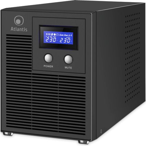 Gruppo di Continuit� UPS a Linea Interattiva Atlantis Land A03-HP3003P, Onda Sinusoidale Pura, 2000VA, 2 kVA, 1400 W, Nero, con 6 Prese AC (1/4)