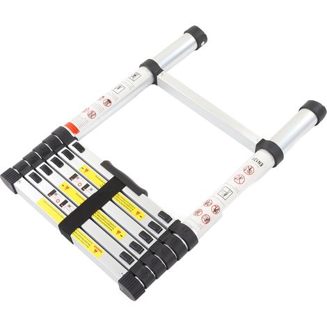 Échelle télescopique multifonctionnelle, légère, portable et dotée de pieds antidérapants, d'une extension de 2 m, idéale pour les réparations et la décoration. (1/5)
