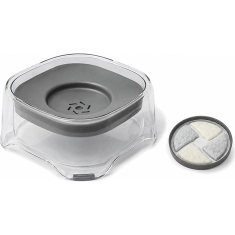 Gamelle Anti-Éclaboussures 2 L pour Chien et Chat avec Filtre Inclus (Gris) (1/5)