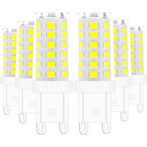 Lot de 6 ampoules LED G9 5W, équivalent à une ampoule halogène 40W, blanc 6000K (1/5)