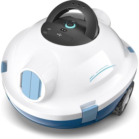 Robot Nettoyeur de Piscine sans Fil, aspirateur de Piscine Automatique, 120 Minutes d'autonomie, Auto-stationnement, Robot Piscine pour Fonds Plats Hors-Sol ou enterrés jusqu'à 100 m² (1/5)