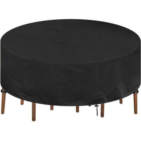 Housse Pour Table De Jardin Ronde - Ø 180 X 90 Cm - Coupe-Vent Et Imperméable - Pour Extérieur - 1 Pièce (1/4)