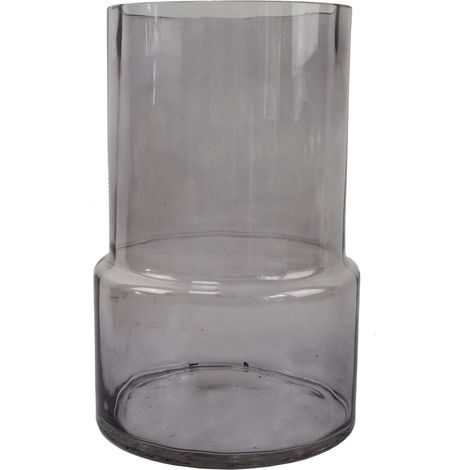 26cm Grey Smoke Glass Vase (1/4)