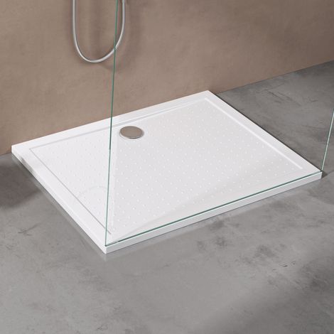 Doporro – Receveur de douche antiglisse rectangulaire 90x120 cm – Acrylique blanc – Installation au sol – Percage pour bonde d'évacuation standard - Lucia02AR