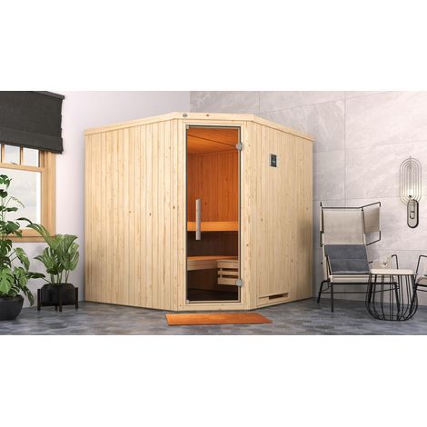 EL-Ecksauna Varberg 3, GT,OS 194 x 194 cm,m.Anschlußkabel