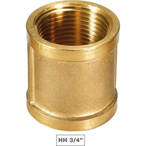 Manguito latón hembra-hembra 3/4" - 10 u caja