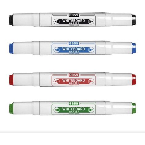 Doppelseitiger Whiteboardmarker, 4 Farben, einfach