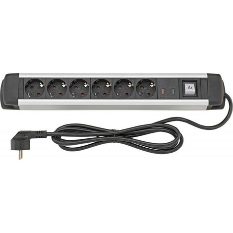 Multipresa 6 prese H05VV-F3G15 16m Alluminio FORTIS