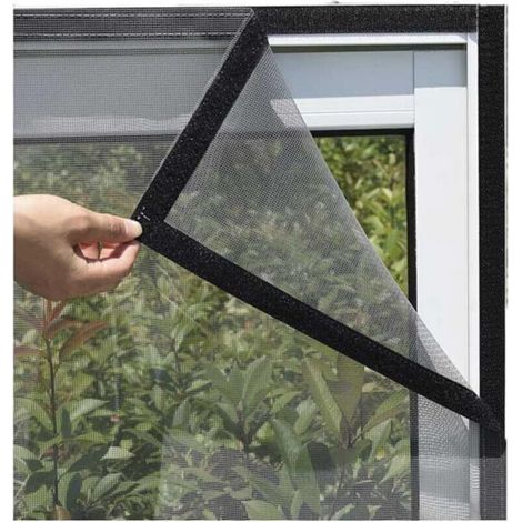 Cyslmuk – Moustiquaire découpable pour fenêtre 120x150cm – Maille fine anti-insectes – Installation facile sans perçage – Couleur noir (1/3)