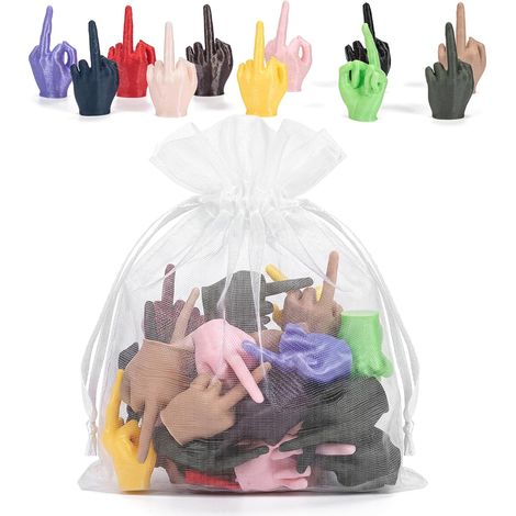 25 mini manos con dedo medio, kit de broma oculto, decoración de oficina. (1/5)
