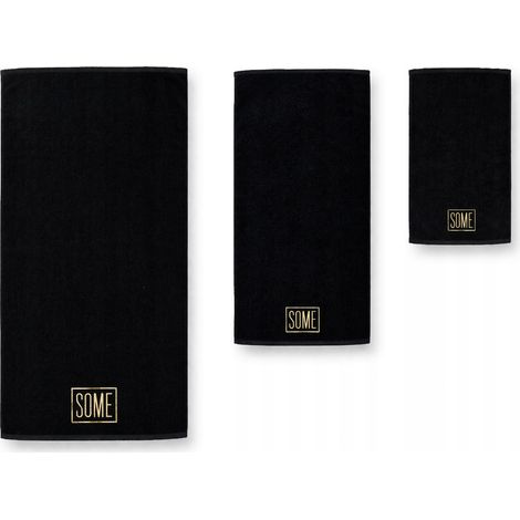 Set di asciugamani neri di alta qualità 30x50cm+50x100cm+70x140cm 800gsm BTW0480BA-3 (1/5)