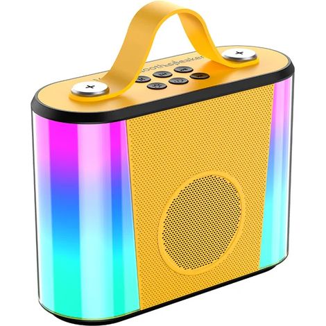 Enceinte Bluetooth sans fil V6 (Jaune) - Enceinte karaoké couleur pour la maison (1/5)