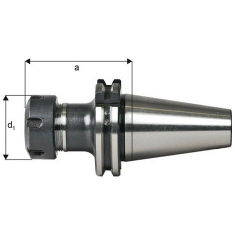 Mandrin à pinces, type ER DIN 69871, Capacité de serrage : 1,0-10,0 mm, ISO 50, Pince de serrage ER16, a : 70 mm, d1 : 32 mm