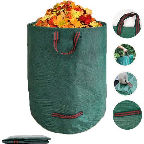 Sacs à feuilles - Sacs de rangement pour branches - Poubelles - Déchets verts - Sacs à feuilles réutilisables - Sacs à feuilles de 100 litres (26 gallons) - Sacs à déchets de jardin - Accessoires de p (1/5)