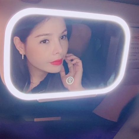 Miroir de pare-soleil de voiture à clipser avec éclairage LED 3 modes, miroir de maquillage de table pour la maison et l'intérieur de la voiture, blanc (1/2)