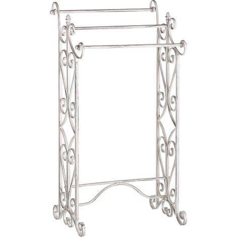 Toallero de metal blanco 45 x 90 cm estante envejecido vintage clásico Chillan