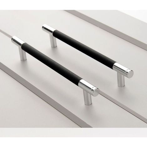 Stück Griffe aus schwarzer und silberner Aluminiumlegierung mit einem Lochabstand von 128 mm, geeignet für Schreibtische, Schubladen und Schränke