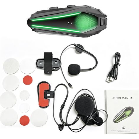 Casque BT, Bluetooth pour Moto, Son Surround 3D, connectivité Double Appareil, Casque sans Fil pour, de Vélo Résistant à la Pluie pour Le Cyclisme (1/5)