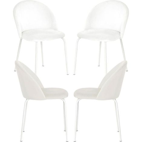 Packs Sillas Comedor - Pack 4 Sillas White Dalnia Terciopelo - Blanco (1/5)
