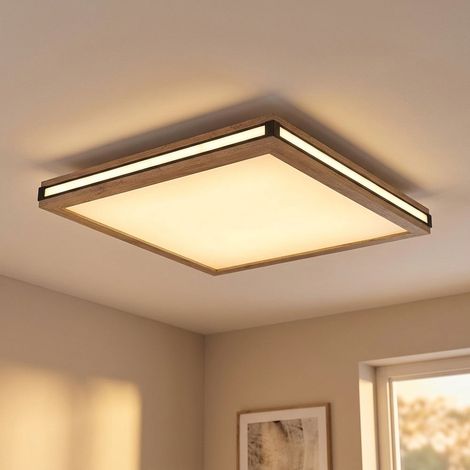 Plafoniera a LED Lampada da soffitto Lampada da soggiorno Memory Marrone Metallo L 60 cm (1/5)