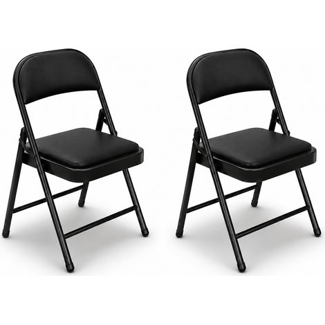 Gepolsterter Klappstuhl aus schwarzem Stahl Default Title (1/5)