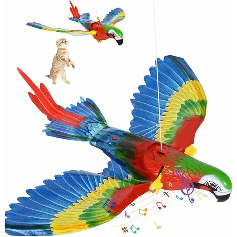 Jouet Interactif Pour Chat Oiseau Volant - Mouvement Aile Vibrante Lumière Yeux Rouge Son Simulé - Pour Jeu Autonome et Exercice - 1 Pièce (1/5)