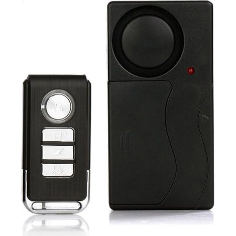 Alarme de vélo Capteur de Mouvement de Vibration sans Fil avec télécommande Antivol Cambrioleur pour Vélo E-Bike Moto Scooter Panier Remorque Equipement Clôture 110db (1/4)