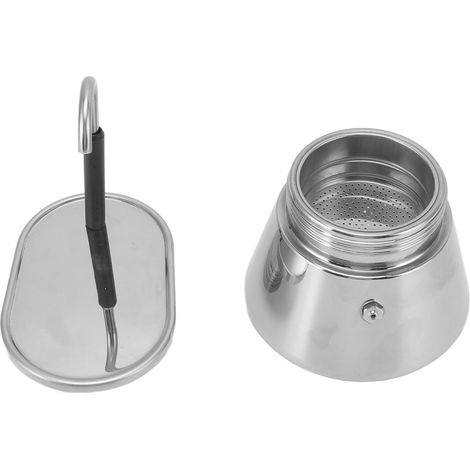 Moka pot en acier inoxydable pour espresso DIY, grande capacité, idéal pour café en camping et extérieur. (1/5)