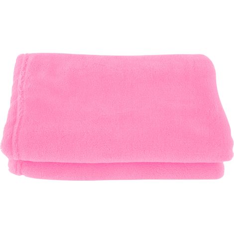 Couverture Polaire Rayée - Tissu Polyester Épais Et Doux - Pour Intérieur Extérieur Camping Pique-Nique - Rose - 1 Pièce (1/5)