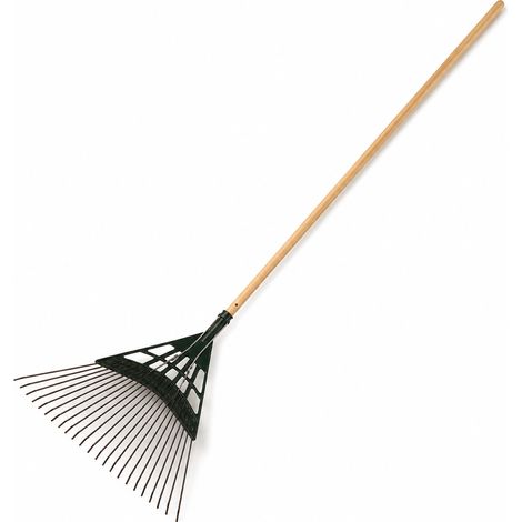 Râteau à Feuilles Métal pour Jardin Manche Bois 170 cm (1/5)