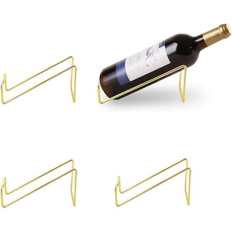 Botellero, 4 piezas, Botellero, Botellero de pie, Armario para vinos, Mueble bar, Exhibidor de vino, Botellero para 4 botellas, bares, Negro (1/5)