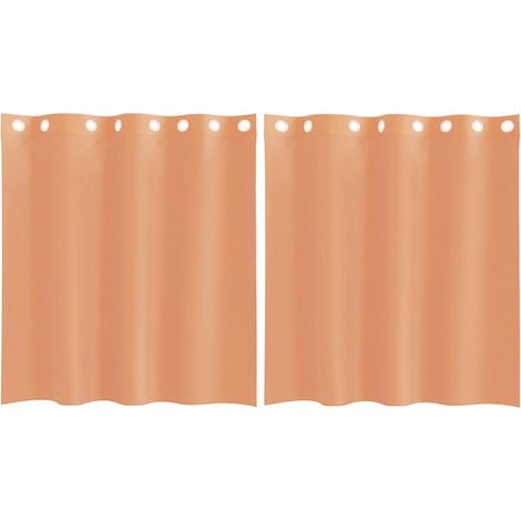 Maison Exclusive - Voile Vorhänge mit Ösen 2 Stk. Terrakotta (1/5)