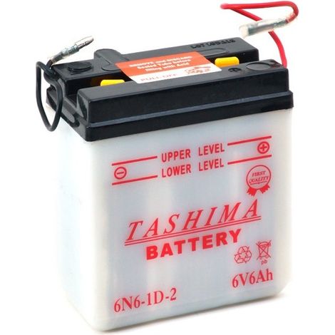 Batterie Plomb Tashima 6v, 6a. L: 99, L: 57, H:111mm, + à Droite Pour Motos. (livrée Sans Acide). - Batterie à Mettre En Acide A