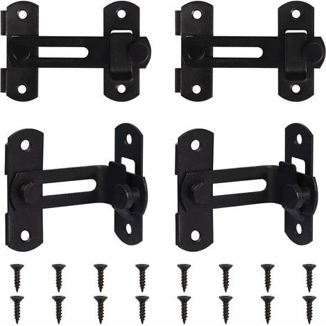Set mit 4 Edelstahl-Schiebetürschlössern (90°), ideal für Badezimmer, Garten, Garage, Keller, Abstellraum und gebogene Schiebetüren – Crezuo