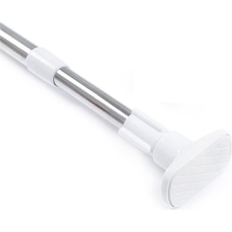 Barre de douche télescopique extensible 50-80cm, tringle à rideau ajustable, finition chromée, fixation sans perçage, pour salle de bain, support mural robuste, modèle universel. (1/5)