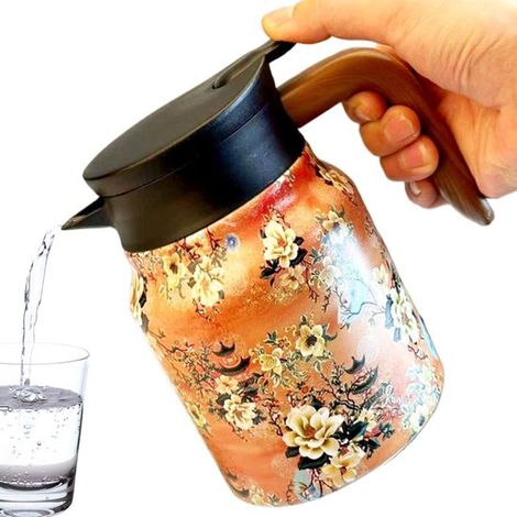 Tetera térmica - Jarra de café - Para servir bebidas - Diseño a prueba de fugas - 11 x 165 cm - Naranja (1/5)