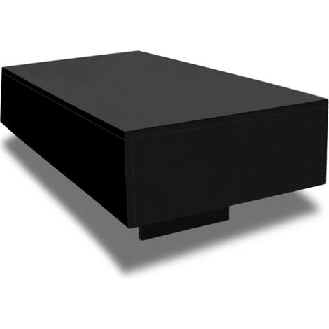 Table basse rectangulaire bois noir brillant Winter L 85 (1/4)