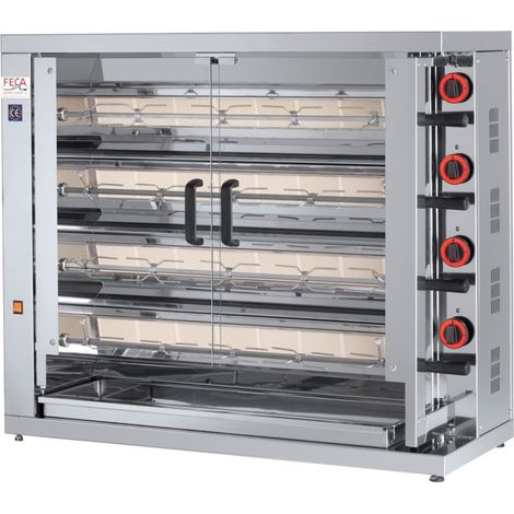 Rôtissoire gaz 24 poulets - 4 broches - 26 000 Kcal/h - 420 EKO - FECA (1/3)