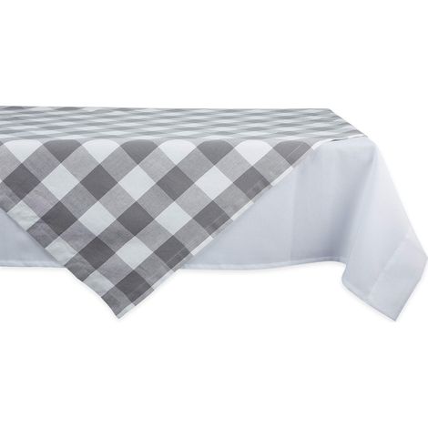 Nappe de Table Classique de Ferme, 101,6 x 101,6 cm, Gris et Blanc (1/5)