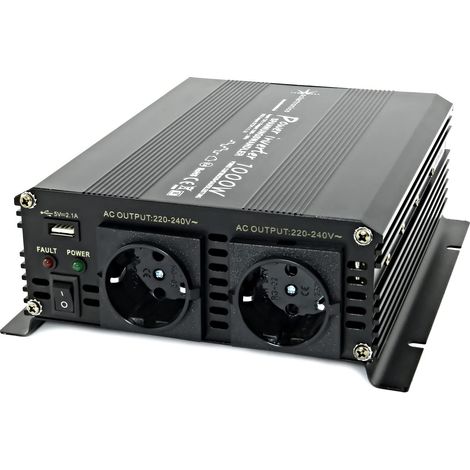 Trasformatore di tensione 1000-2000 Watt, 12-230 V Nero (1/5)