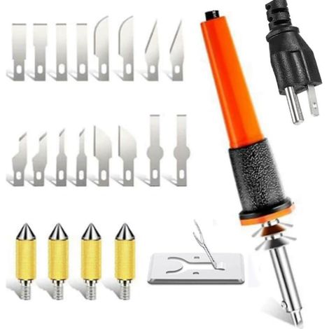 Kit de découpe électrique à lame chauffante pour gravure, avec lames, (1/5)