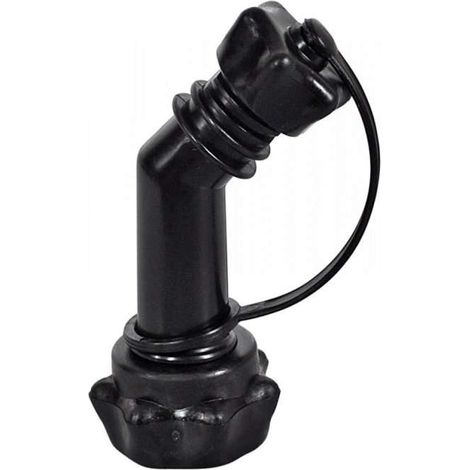 Cyclingcolors – Bec verseur coudé noir – Bouchon à visser universel – Plastique haute qualité – Pour bidon jerrican essence et carburant – Capuchon imperdable